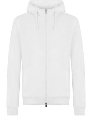 Fedeli Zip-Up Drawstring Hoodie - White