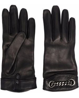 Saint Laurent Guantes Con Cadena - Negro