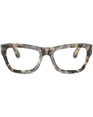 Persol トータスシェル スクエア眼鏡フレーム - ブラウン