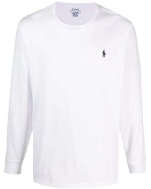 Polo Ralph Lauren Logo-Embroidered Long-Sleeve T-Shirt - White