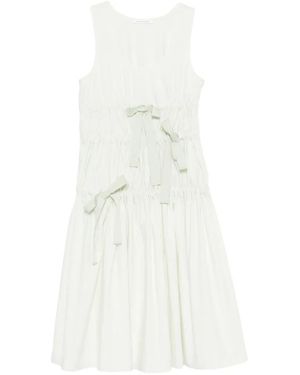 Cecilie Bahnsen Faye Bow-Detail Dress - White