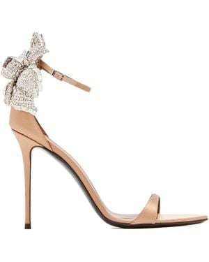 Giuseppe Zanotti Sandales Ornées De Cristal 105 Mm - Blanc