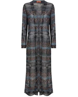 Missoni Patterned Long Cardigan - Grey