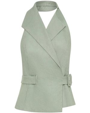 Nicholas Isabeau Halterneck Top - Green