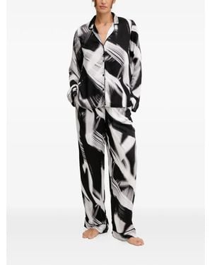 DKNY Abstract Print Pyjama Set - White