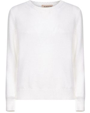 Blanca Vita Ribbed Crew-Neck Jumper - White