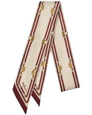 Mulberry Equestrian-Print Silk Scarf - White
