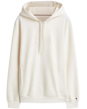 Tommy Hilfiger Logo-Patch Drawstring Hoodie - White