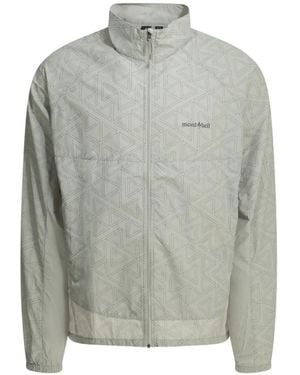 Montbell Geometric-Print Zip-Up Jacket - Grey