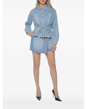 One Teaspoon Drawstring-Waist Denim Shirt - Blue