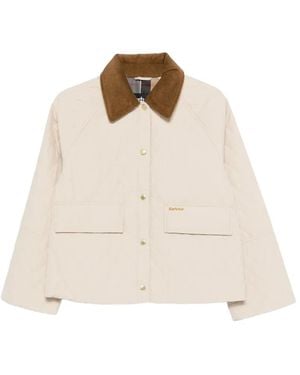 Barbour Quilted Corduroy-Collar Jacket - Natural