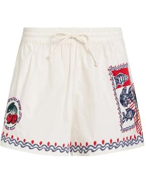 Marie Oliver Shorts Larson Con Ricamo - Bianco