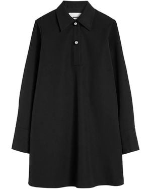 Jil Sander Wool Polo Dress - Black
