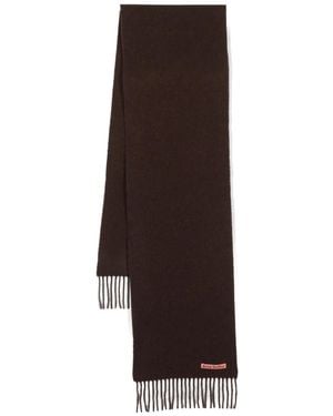 Acne Studios Logo-Patch Scarf - Brown