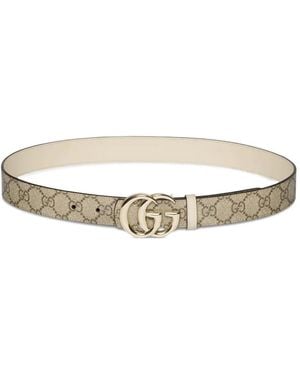Gucci Ggマーモント リバーシブル ベルト - ホワイト