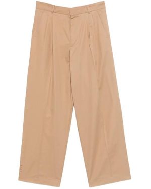 Amaranto Pantalon Droit À Design Plissé - White