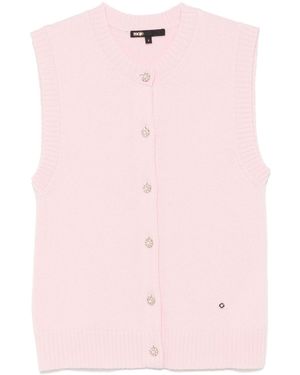 Maje Sleeveless Wool-Cashmere Cardigan - Pink