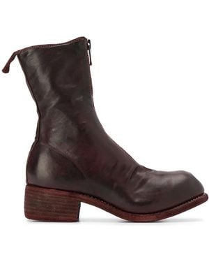 Guidi Zip Front Ankle Boots - Brown