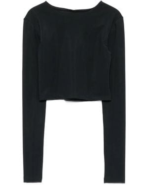 Parlor Top Met Lange Mouwen - Zwart