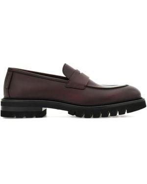 Ferragamo Saddle-Strap Penny Loafers - Brown