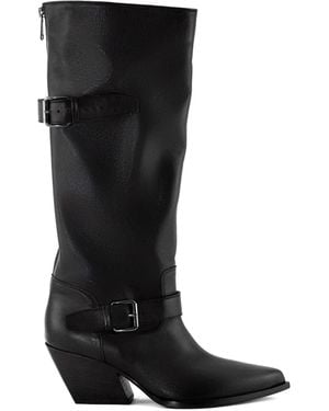 Elena Iachi 70Mm Buckle-Detail Pointed-Toe Boots - Black