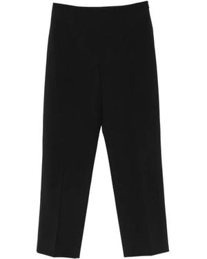 Alberta Ferretti Pressed-Crease Straight-Leg Trousers - Black