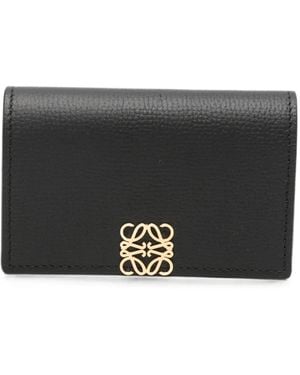Loewe Anagram Pebbled-Leather Wallet - Grey