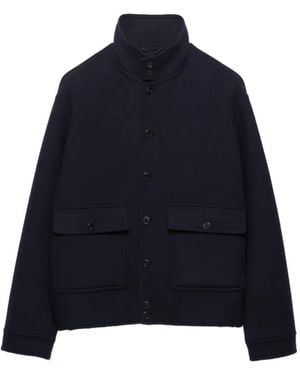 Prada Blousonjacke Aus Kaschmir - Blau