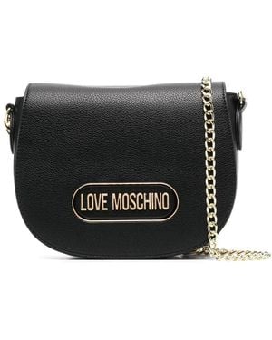 Love Moschino Logo-plaque Satchel Bag - Black