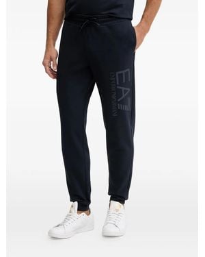 EA7 Logo-Print Track Pants - Black