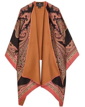Etro Paisley-Pattern Cape - Brown