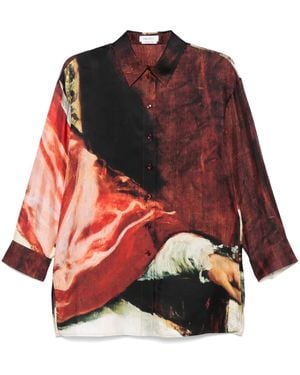 McQueen シルクシャツ - レッド