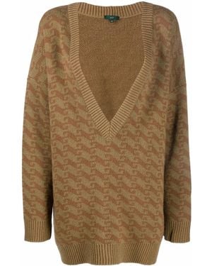 Jejia Jersey De Punto En Jacquard - Marrón