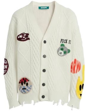 Barrow Appliqué Cable-Knit Cardigan - Grey