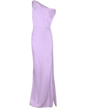 The Sei Cowl-Neck Asymmetric Dress - Purple