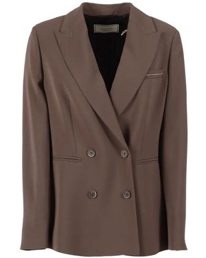 Peserico Double-Breasted Jacket - Brown