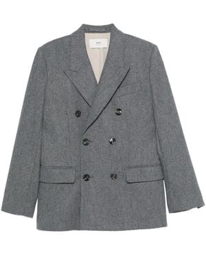 Ami Paris Wool Blazer - Gray