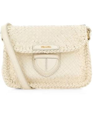 Prada Woven Leather Mini Bag - Natural
