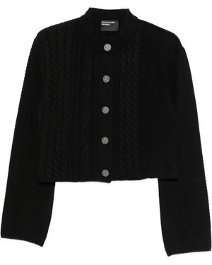 Enfants Riches Deprimes Cable-Knit-Detail Cardigan - Black