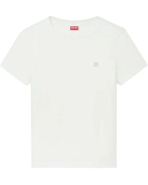 KENZO Flower Appliqué T-Shirt - White