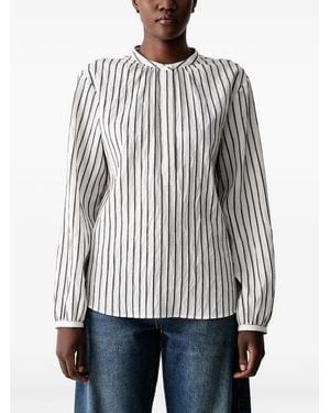 Marc O' Polo Striped Long-Sleeve Blouse - Grey