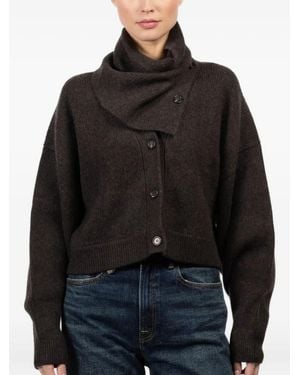LeKasha Stehkragen-Cardigan Mit Knöpfen - Schwarz