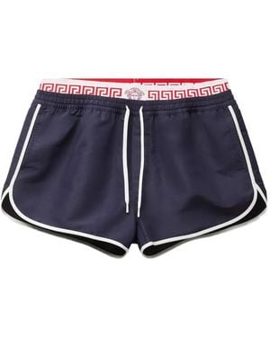 Versace Short De Bain À Taille À Logo - Bleu