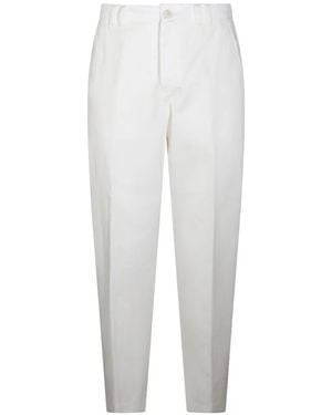 Canali Logo-Patch Tailored Pants - White