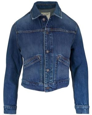 Nili Lotan Carly Simon Contrast-Stitch Denim Jacket - Blue