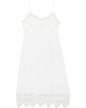 Simone Rocha Lace-Trim Midi Dress - White