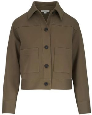 Vince Buttoned Cropped Jacket - Green