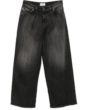 ViCOLO Pleated Acid-Wash Jeans - Grey