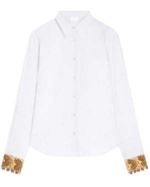 Dries Van Noten Embroidered Cotton Poplin Shirt - White