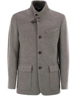 Fay Blazer Van Wolblend Met Enkele Rij Knopen - Grijs